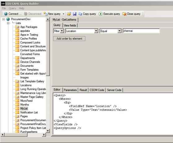 First select your queried column